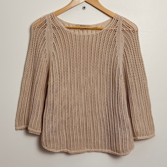 RW&Co crochet  top - poncho style with 3/4 sleeves- cotton - S - Picture 4 of 9